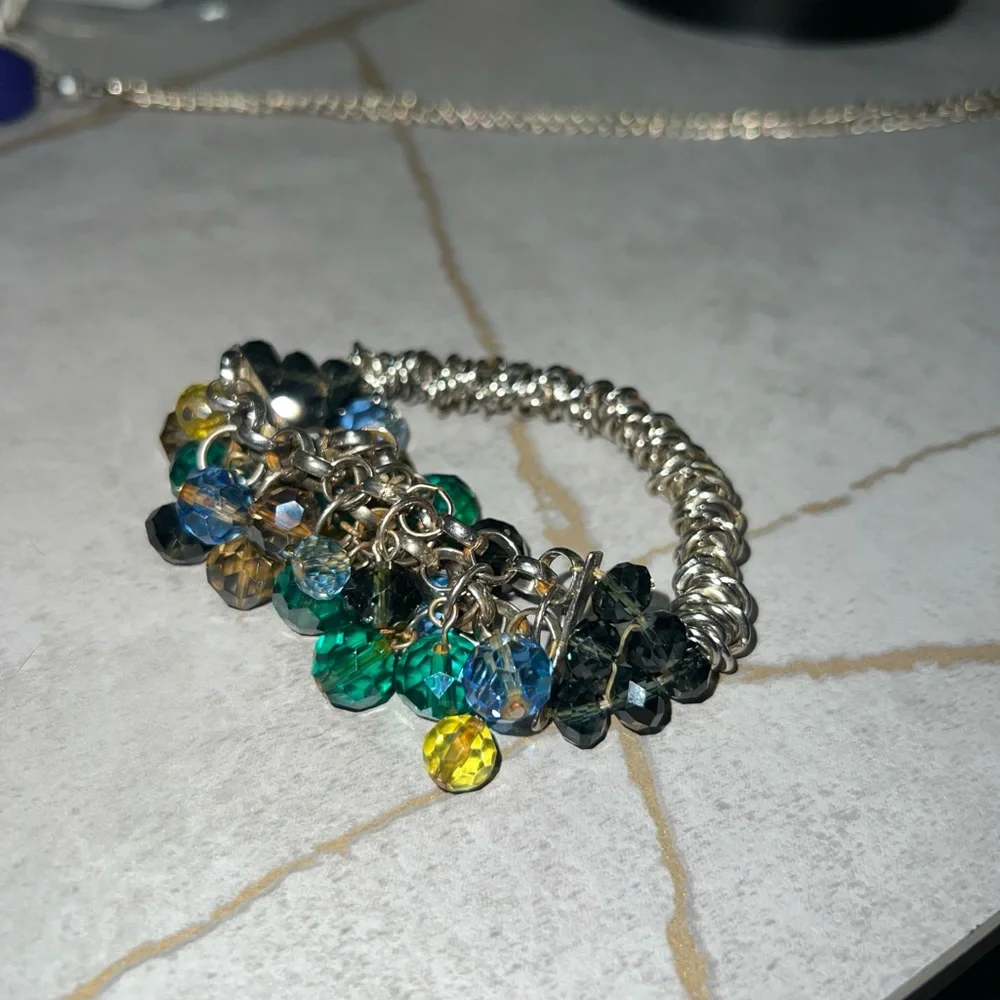 Vintage Elegant  Multicolor Beaded Bracelet unknown age 80’s look - Picture 4 of 5